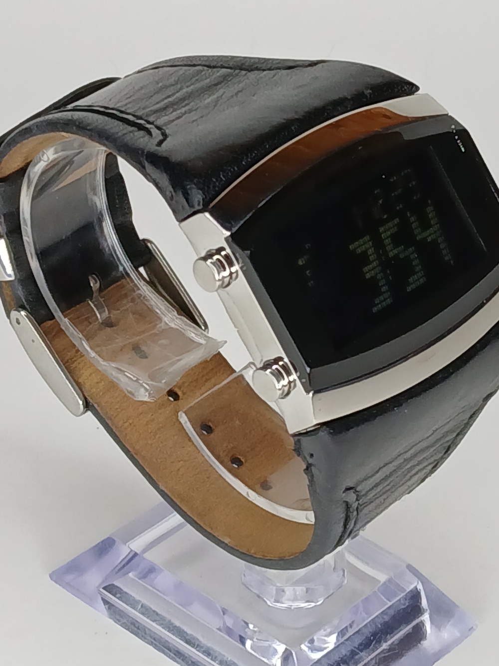 ​Kenneth Cole New York Digital Watch KC1471 A126-08 Stainless Steel Black Leathe